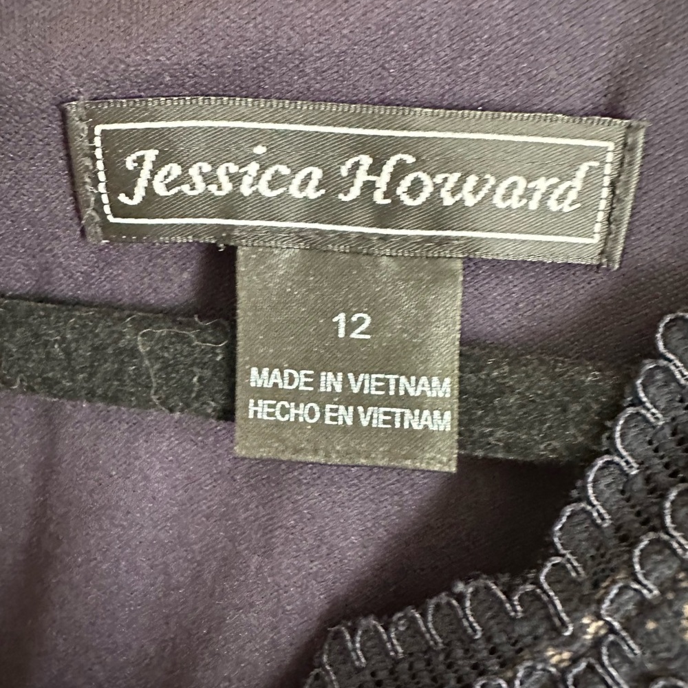NWT Jessica Howard Navy Blue Lace Top Cocktail Dress Womens Size 12 - Picture 3 of 14